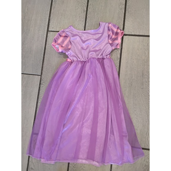 Disney Princess Rapunzel Nightgown Purple Tangled Dress Up Pajamas Girls 4T - Picture 3 of 3
